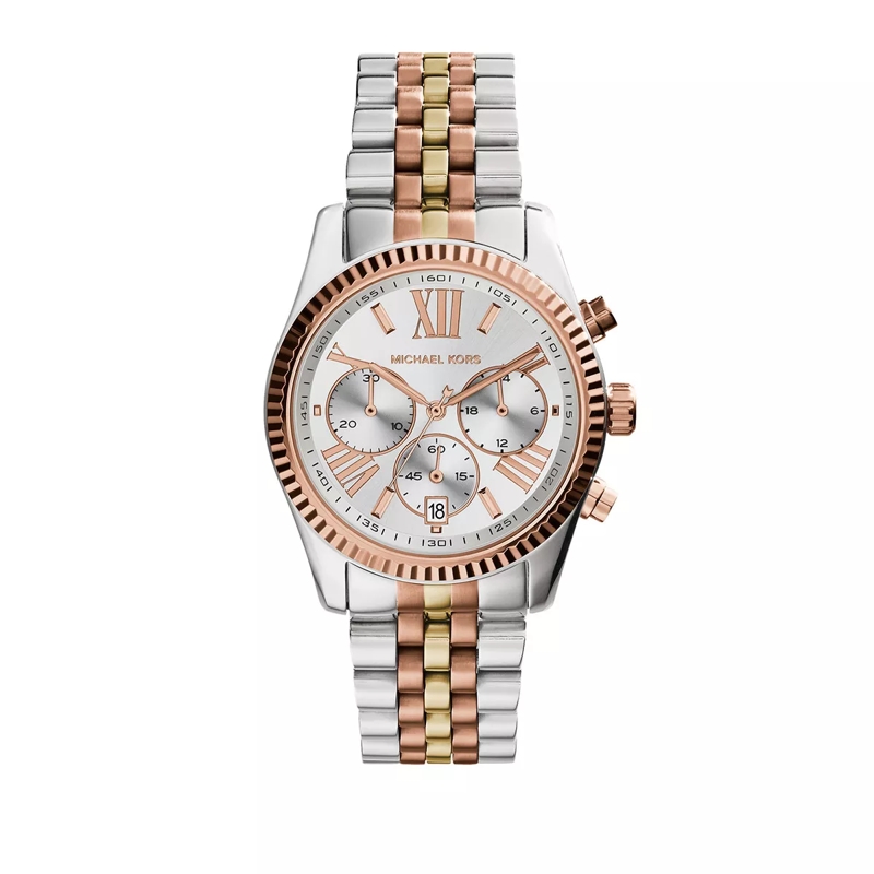 Michael Kors Chronograaf MK5735 Lexington Ladies Watch Slvr/Gld/RseGld