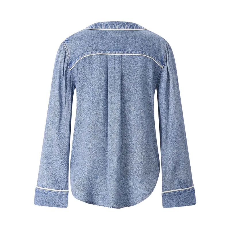 Rag & Bone Chemisier Hemdbluse in Denim-Optik blau(Image 2)