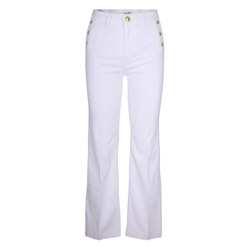 LIU JO Jeans Straight-Leg White Jeans With Golden Button Accent White