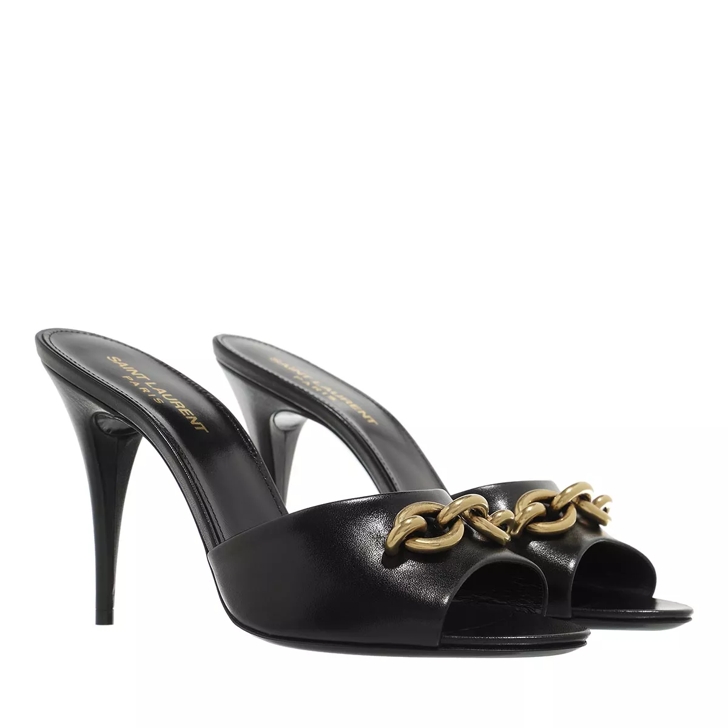 Saint Laurent Le Maillon Heeled Mules Black Mule