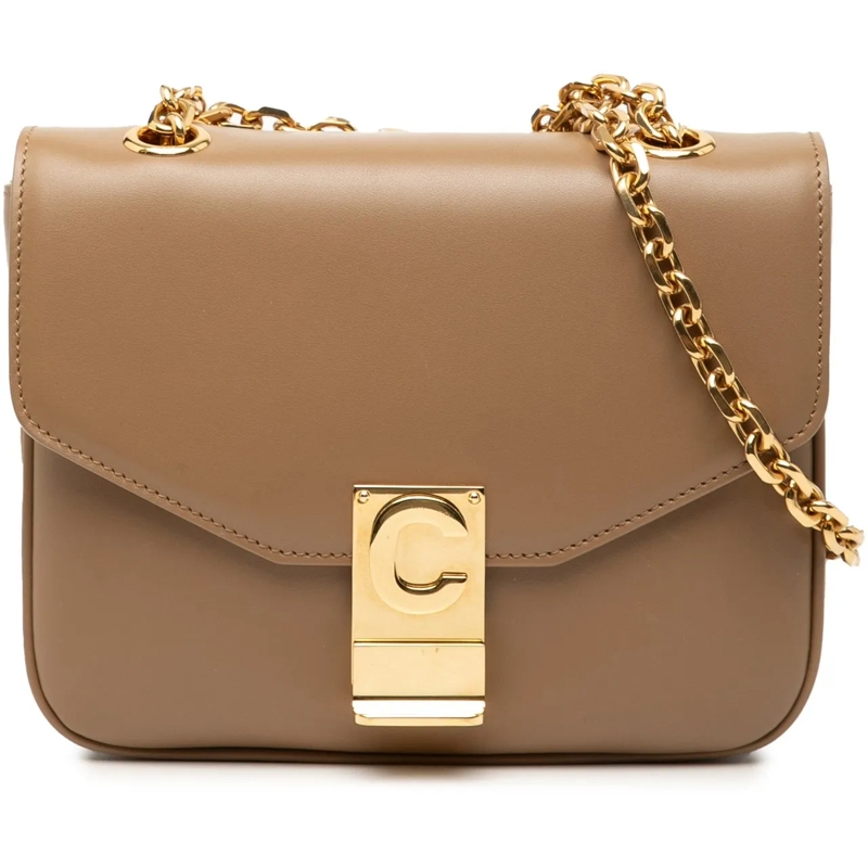 Celine Schultertasche Small Leather C Bag braun