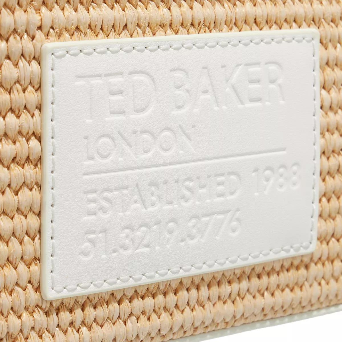 Ted Baker Stello Branded Webbing Raffia Camera Cross Body Bag,  White/Natural at John Lewis & Partners