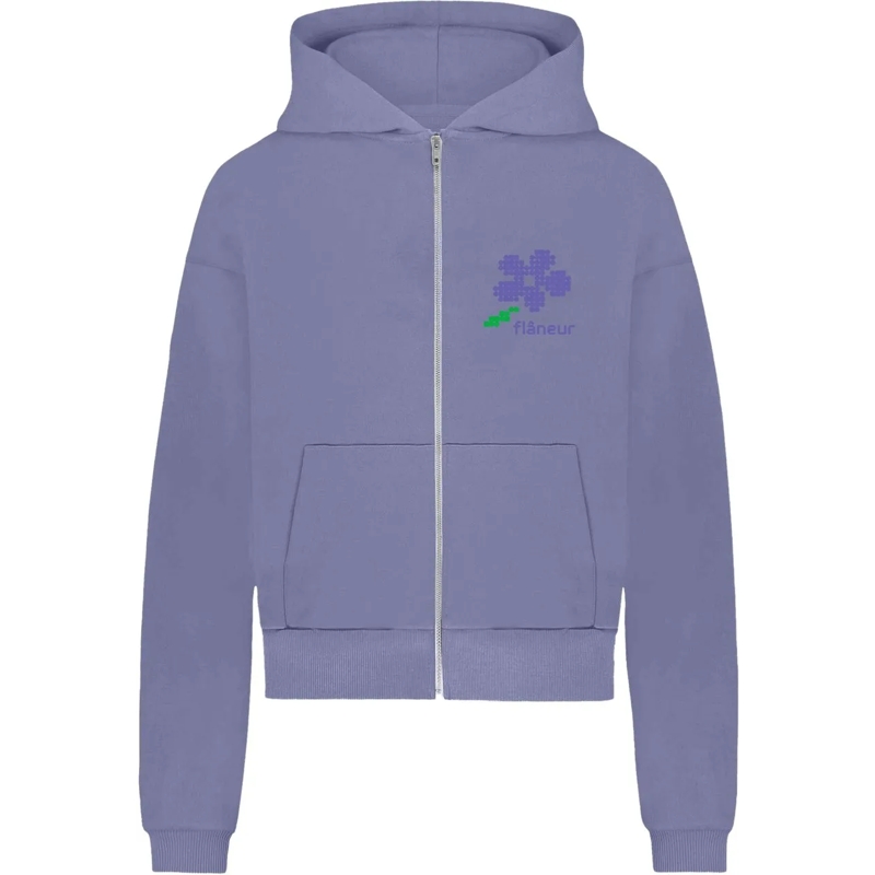 Flâneur  Pixel Flower Zip-Up | Purple lila