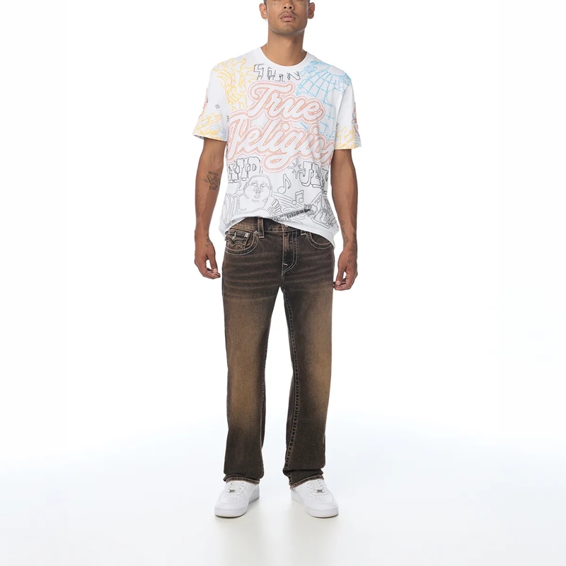 True Religion Straight Leg Jeans - Straight-Fit- Länge 34- Braunwaschung- Klappt braun(Image 2)
