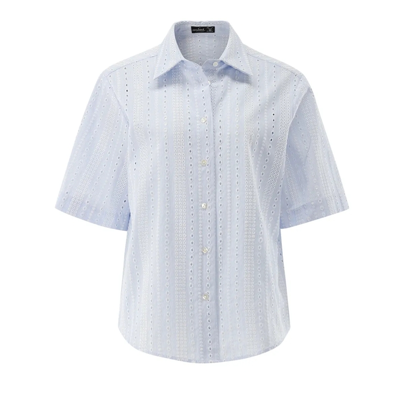 VAN LAACK Bluse Bluse Modern Fit Uni blau