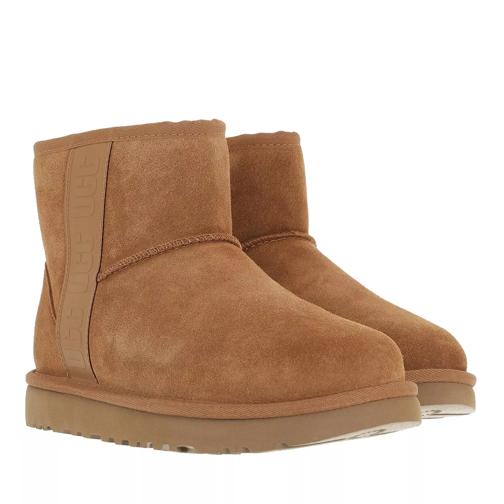UGG W Classic Mini Side Logo Chestnut Vinterkängor