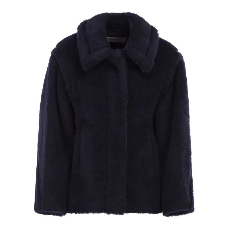 Max Mara  Mxmfuggito - Cropped Coat In Alpaca, Wool Blue
