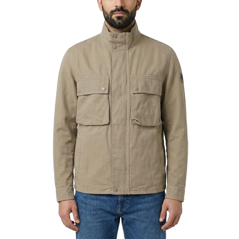 Belstaff Übergangsjacke Jacke Hayfield aus Baumwolle & Leinen grün(Image 2)