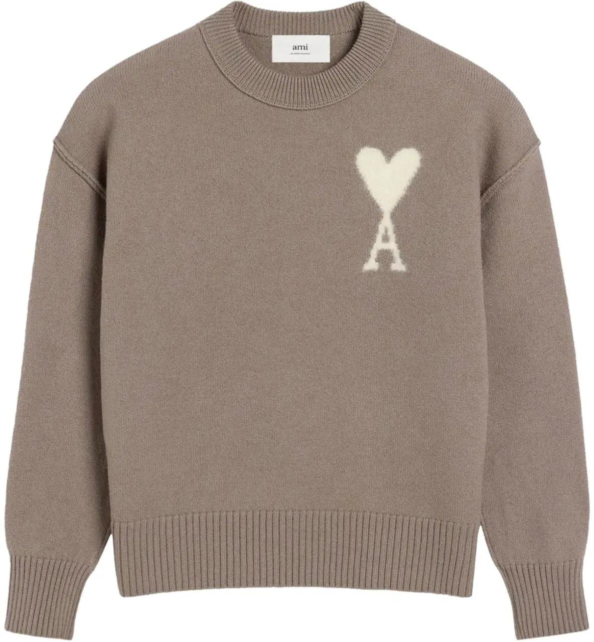 Thumbnail - AMI Paris - pull a logo ami de coeur 3 - Größe S - grau