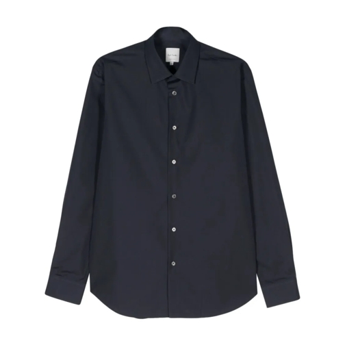 Paul Smith Navy Blue Cotton Shirt Blue Skjortor