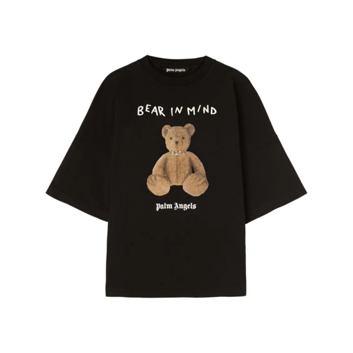 Palm Angels T-shirts Bear In Mind Graphic T-Shirt With Playful Design Black