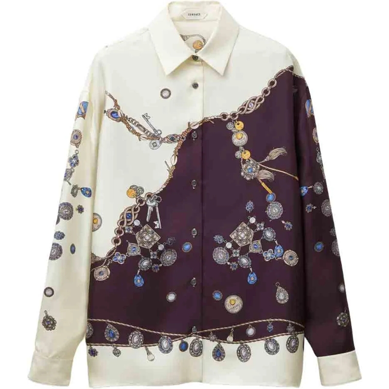 Versace Bluse Shirts White mehrfarbig