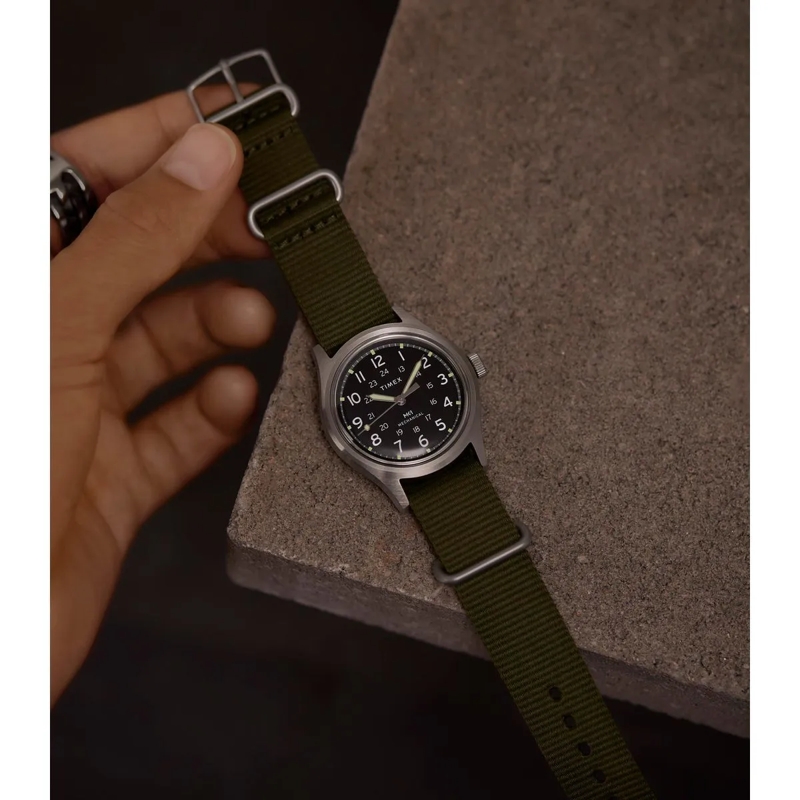 Timex Quarzuhr Mechanische Handaufzug-Uhr Mk1 Handwind silber(Image 7)