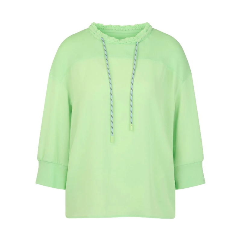 Marc Cain Chemisier Blusenshirt mit Kordelzug grün
