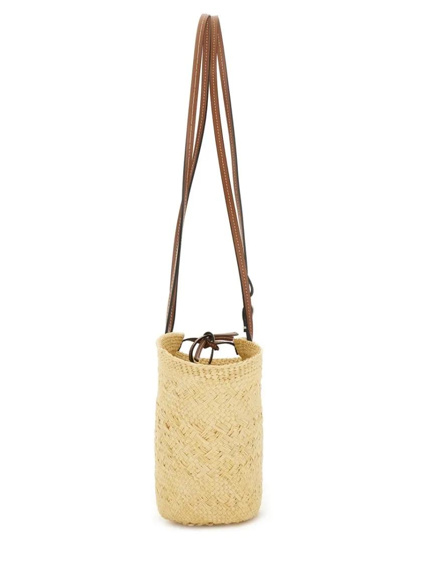 Manebi Shoppers & Totes Intricately Woven Raffia Tote Bag in beige