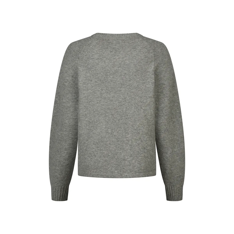 Marc Aurel  Pullover- aus Faux Leather- Rippenabschlüsse-  grau(Image 5)