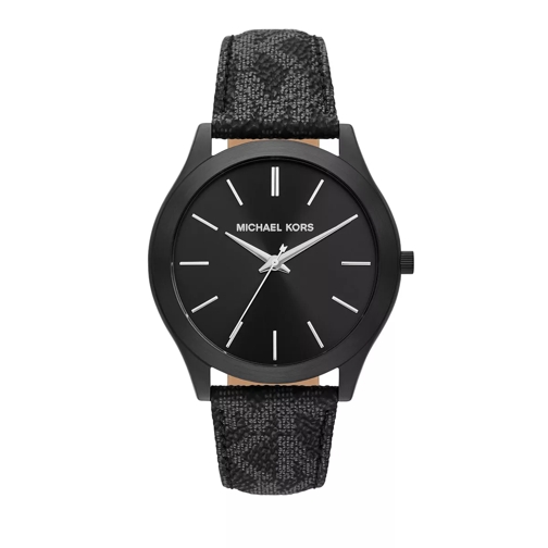 Michael Kors Slim Runway Three-Hand Stainless Steel Watch Black Dresswatch