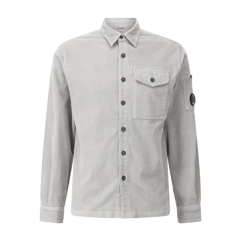 CP Company Hemd Overshirt aus Cord Graugrün