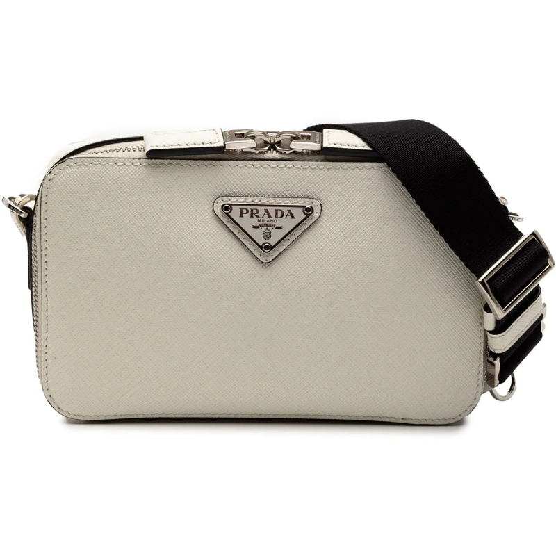 Prada Schultertasche Saffiano Brique Crossbody weiß