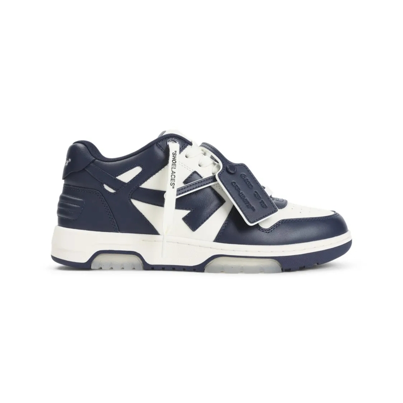 Off-White Low-Top-Sneaker Low-Top Leather Sneakers With Bold Arrow Motif Grey
