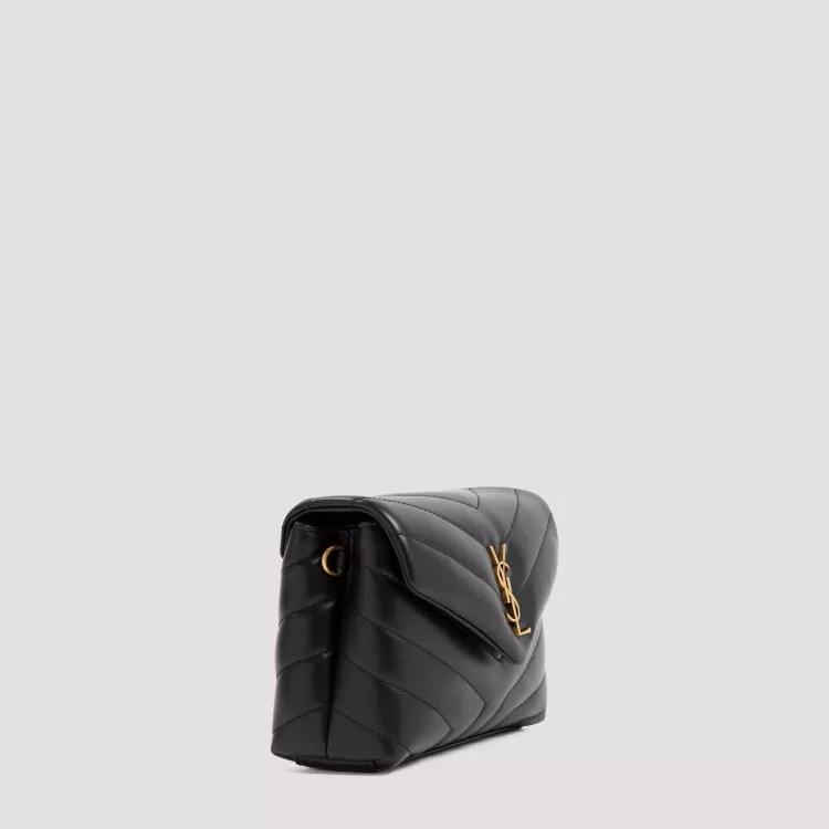 Saint Laurent Crossbody bags Black Leather Loulou Mini Bag in zwart