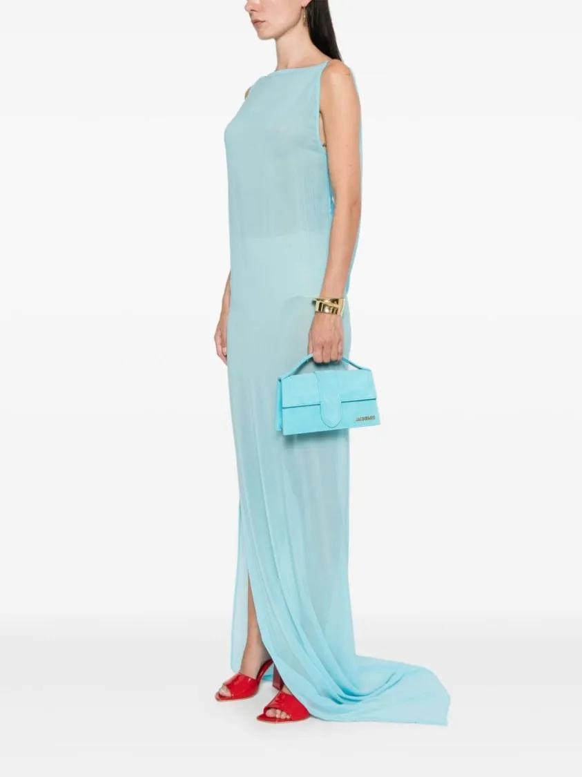 Jacquemus Hobo bags Light Blue Suede Bambino Bag in blauw