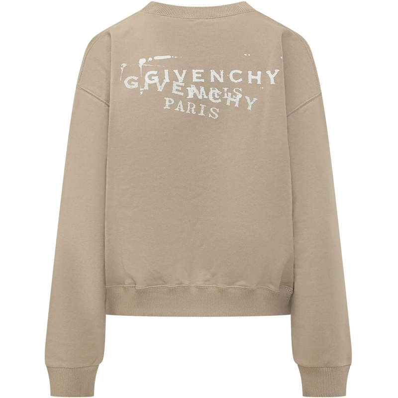 Givenchy  Felpa Girocollo Con Logo Ricamato beige(Image 2)