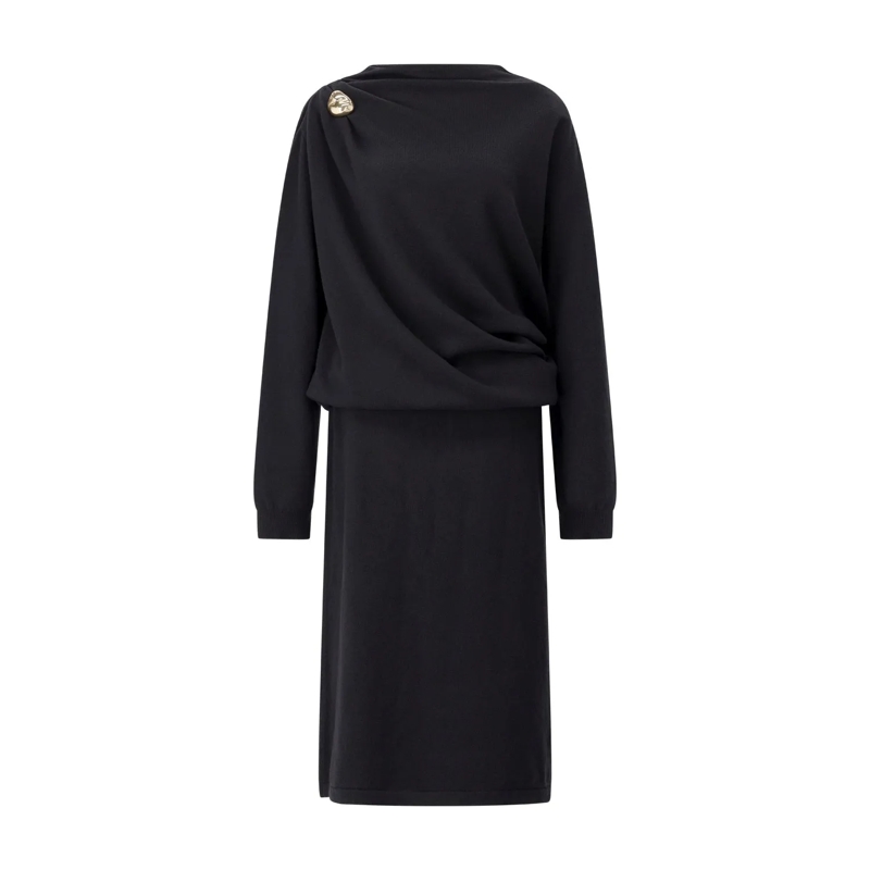 Fabiana Filippi  Strickkleid aus Woll-Mix Schwarz