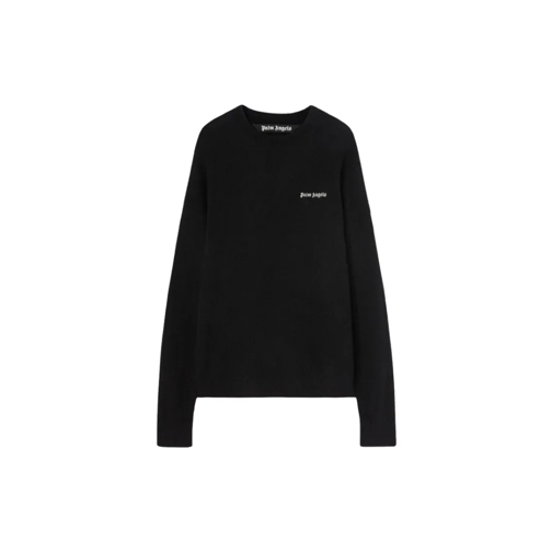 Palm Angels Pullover Basic Logo Sweater In Black Black