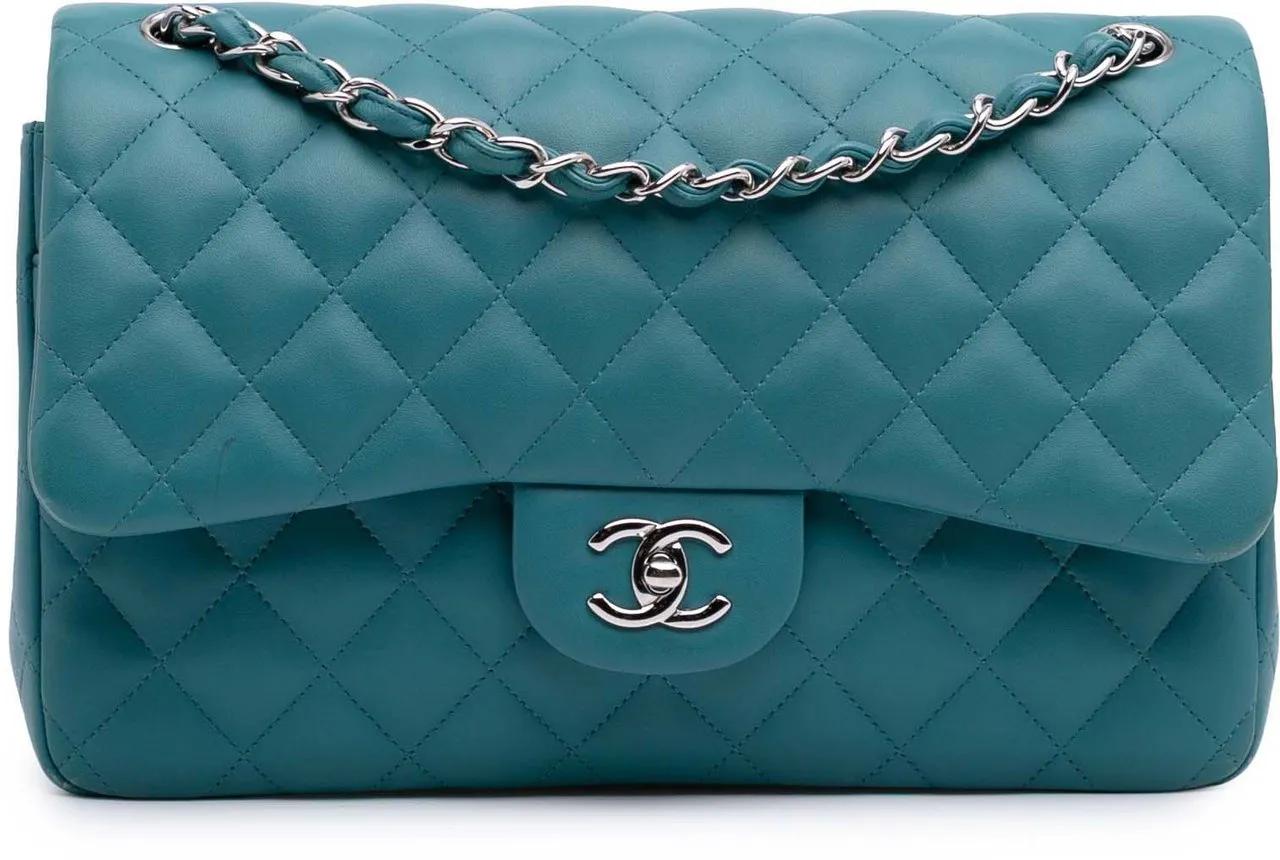 Chanel Hobo Bags - Jumbo Classic Lambskin Double Flap - Gr. unisize - in Blau - für Damen