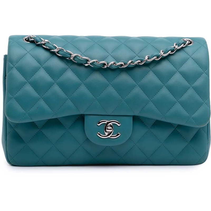 Chanel Sac à bandoulière Jumbo Classic Lambskin Double Flap blau