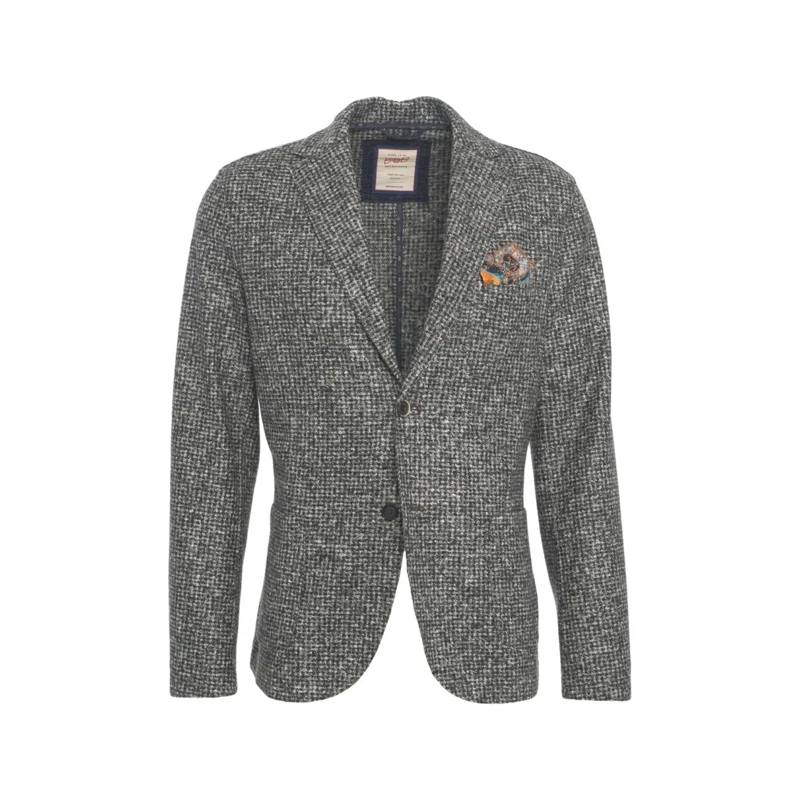 Bob Blazer Tailored Blazer With Checkered Pattern And Elegant Grey