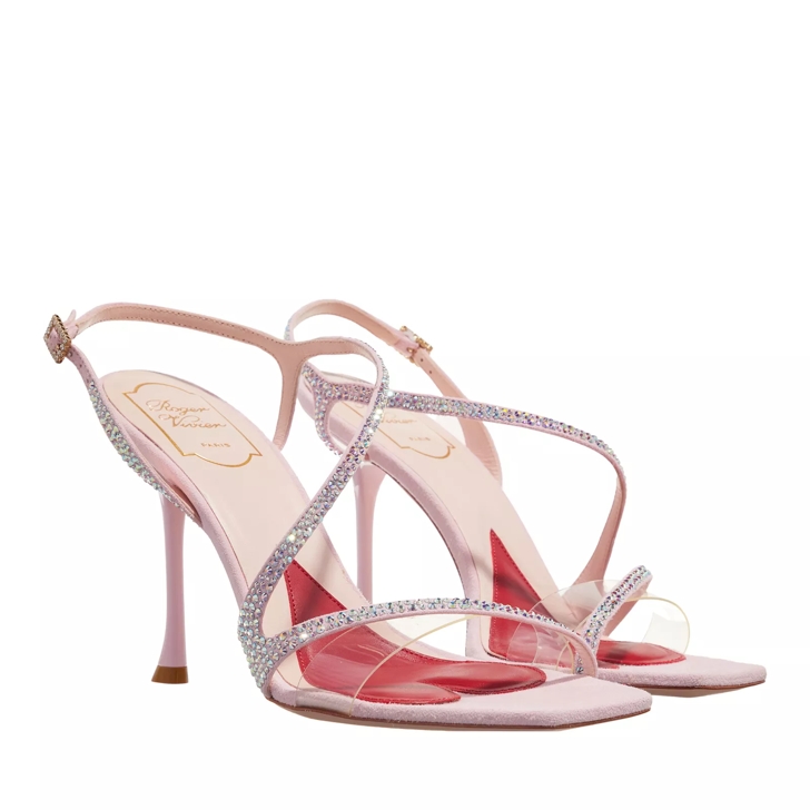 Roger Vivier Vivier Bling Sandals In PVC And Suede Pink Strappy Sandal