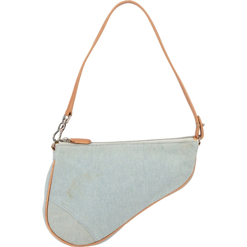 Christian Dior Schultertasche Christian Dior Denim Mini Saddle Handbag mehrfarbig