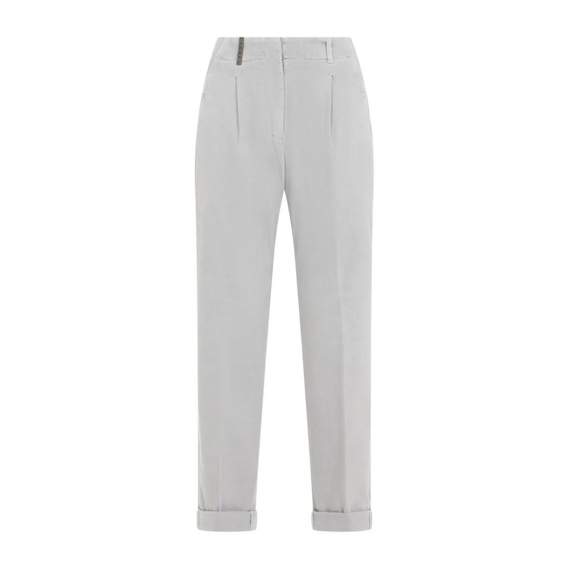 Peserico - Grey Cotton Pants - Größe 42 - grau