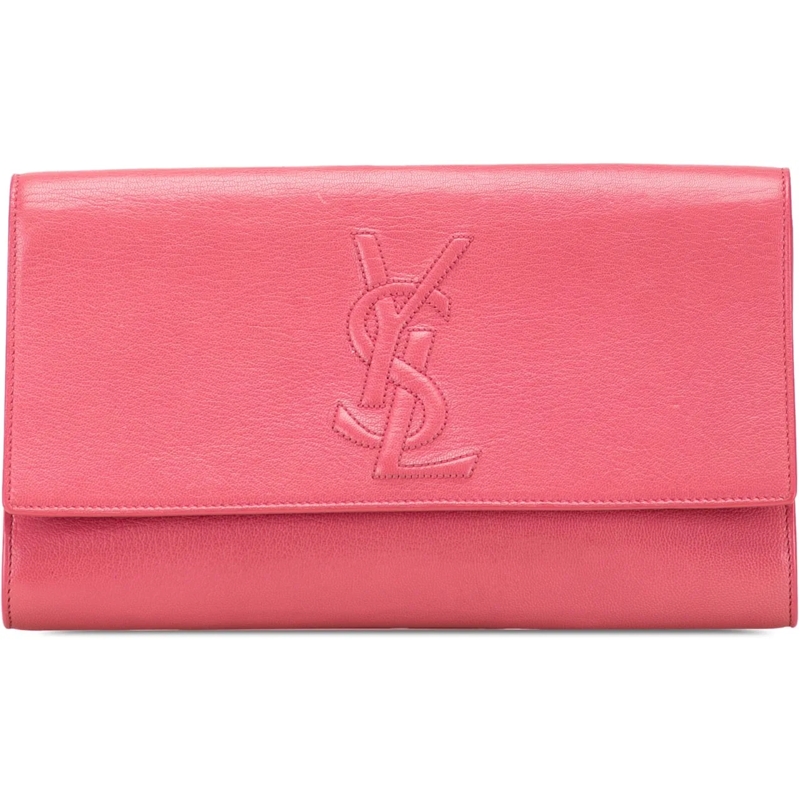 Saint Laurent Clutch Large Leather Belle de Jour Clutch rose