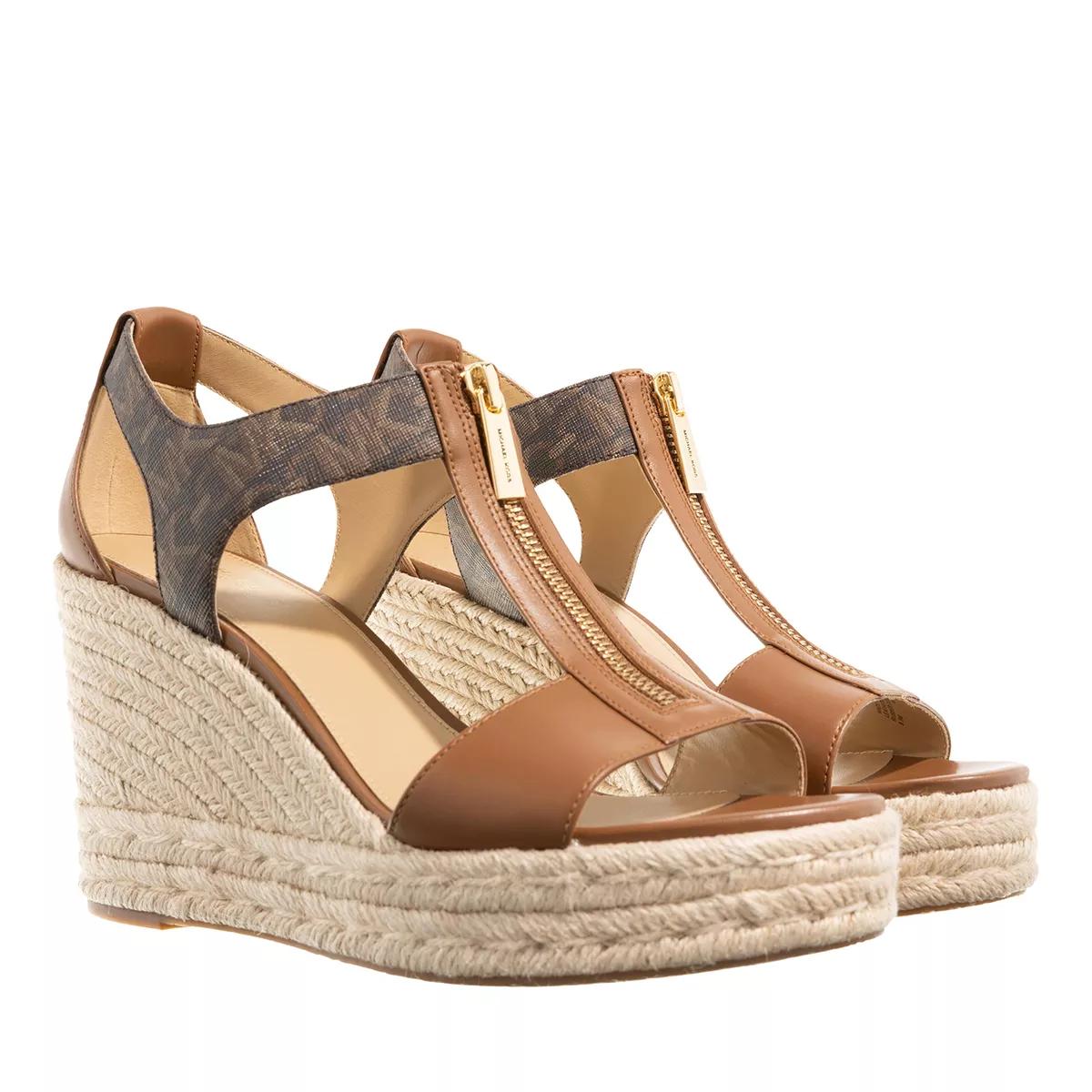 Michael Kors Berkley Mid Wedge Brn Luggage Sandal