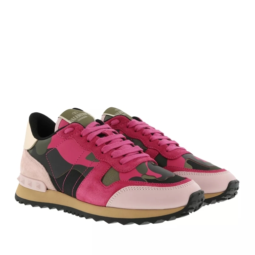 Valentino Garavani Valentino Sneaker Leather Army Green/Disco Pink lage-top sneaker