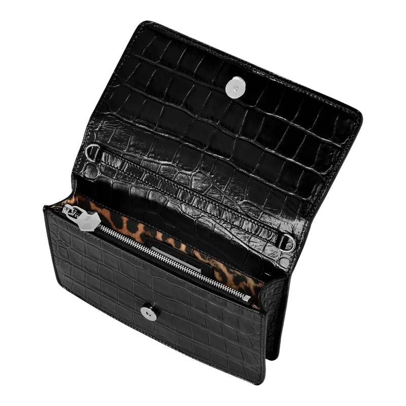 Philipp Plein Schultertasche Klappentasche Hexagon Crocco Geprägt schwarz(Image 4)