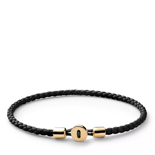 Miansai Nexus Leather Bracelet Gold Vermeil Polished M Black Bracelet