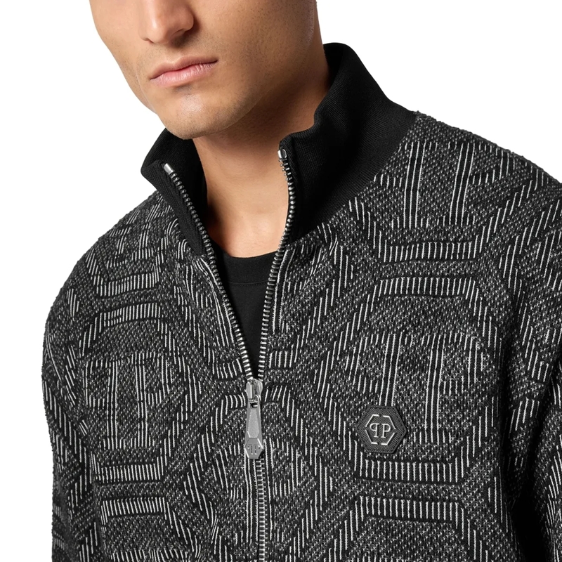 Philipp Plein Daunenjacke Sweatjacke Monogram schwarz(Image 3)