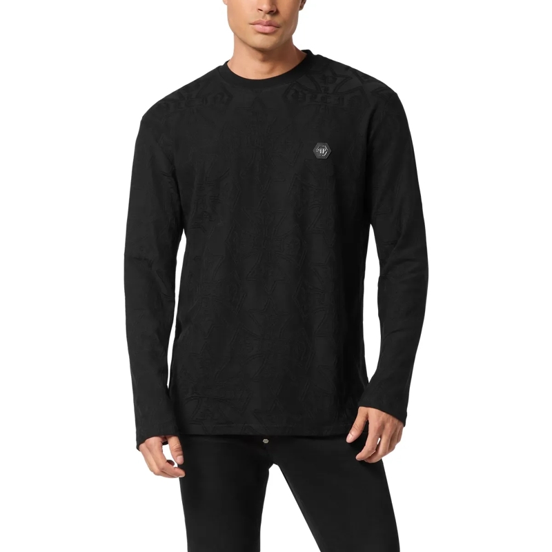 Philipp Plein T-Shirt T-Shirt Rundhalsausschnitt Ls Crest schwarz(Image 3)