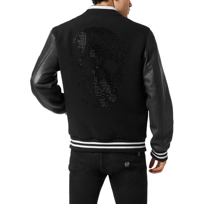 Philipp Plein Bomberjacke Bomber Skull Mit Schmucksteinen schwarz(Image 2)