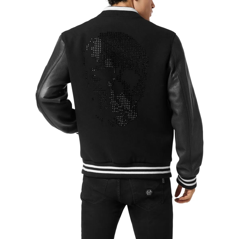 Philipp Plein Daunenjacke Bomber Skull Mit Schmucksteinen schwarz(Image 2)