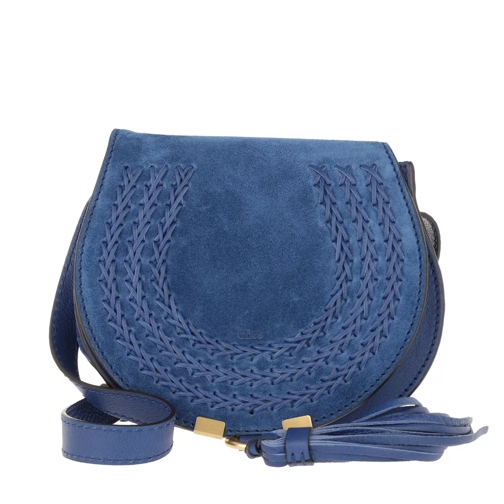 Chloé Marcie Mini Tassel Bag Suede Majesty Blue Saddle Bag