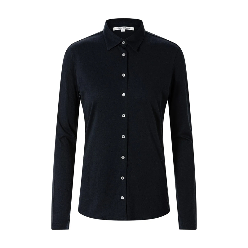 Stefan Brandt T-shirt Bluse Alma aus Baumwolle dunkelblau(Image 4)