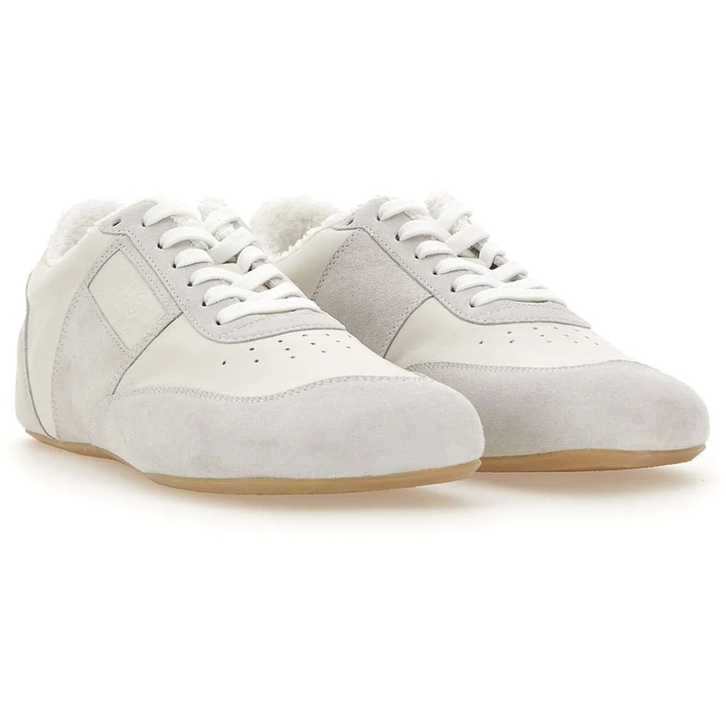 MM6 Maison Margiela Low-Top-Sneaker White Leather And Suede Sneakers White(Image 4)