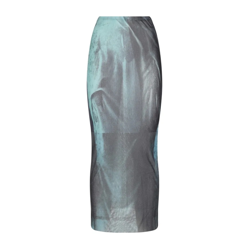 Jean Paul Gaultier Midirok Fitted Midi Skirt Multicolor