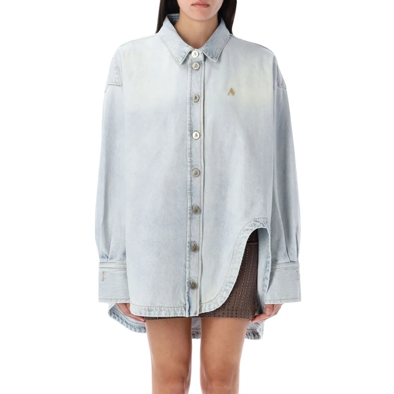 The Attico Overhemd Diana Denim Shirt Blue