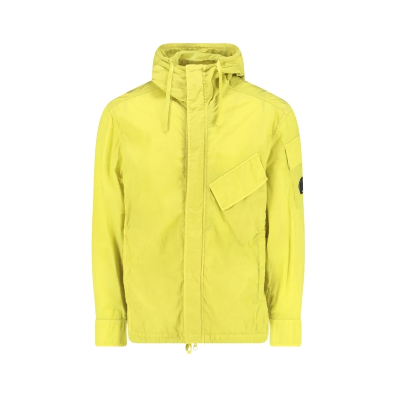 CP Company  Modern Green Jacket With High Collar And Front Zip Yellow